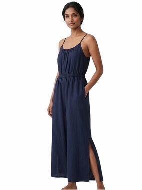 Haute hippie Navy Spaghetti Strap Maxi Jumpsuit
